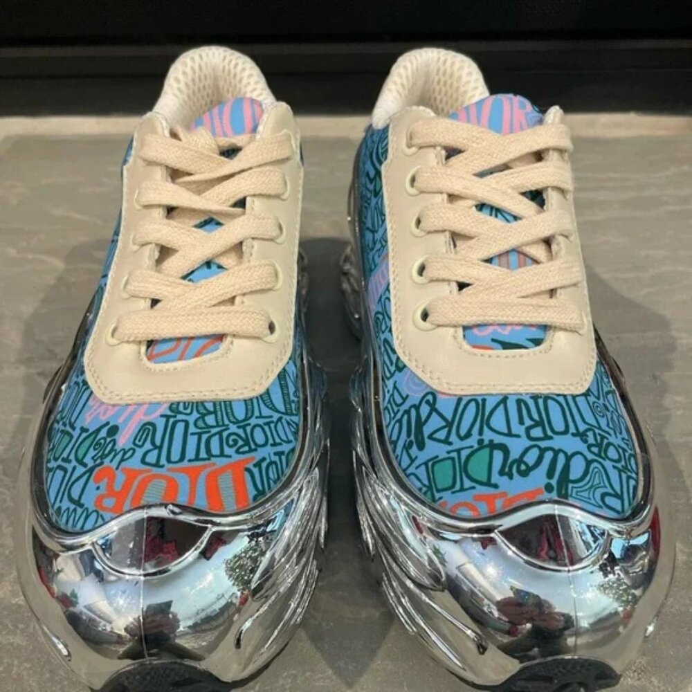 NWOT Adidas x Raf Simons DIOR Mirrored Ozweego Sneakers Womens 7.5 - Picture 3 of 10